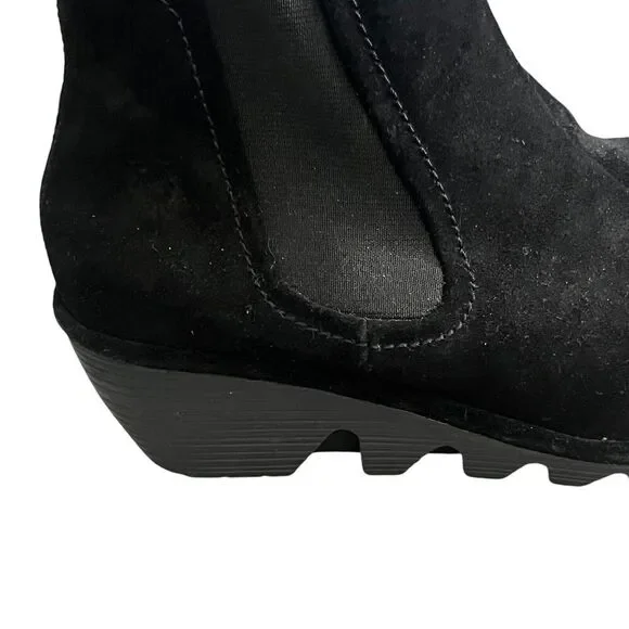 Fly London Women’s size 7. 5-8 US 38 EUR Leather Ankle Zip Boots Wedge Bootie. - Picture 4 of 13